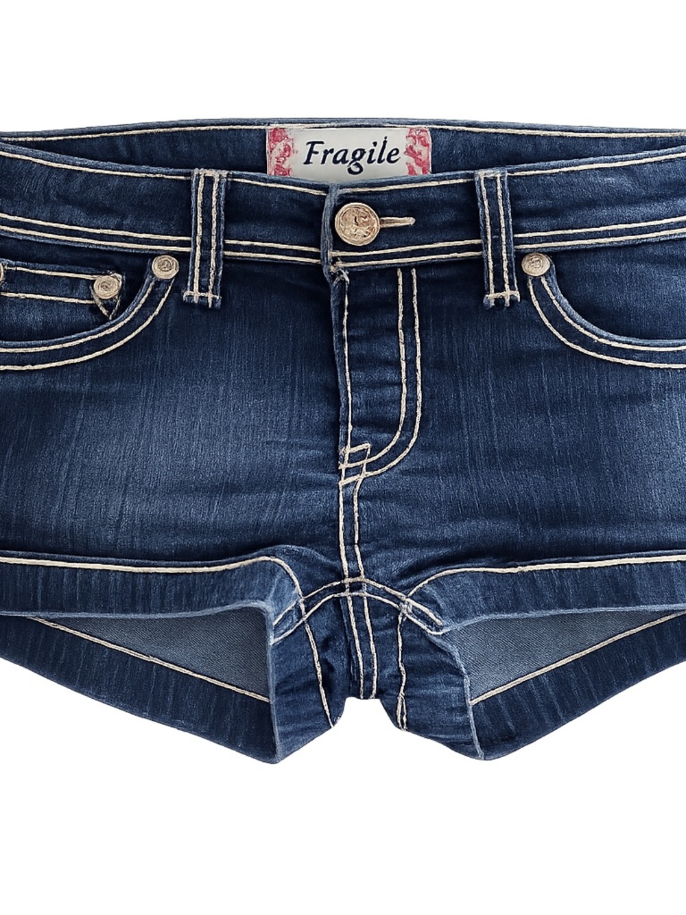 Fragile Women's Dark Blue Denim Jean Shorts